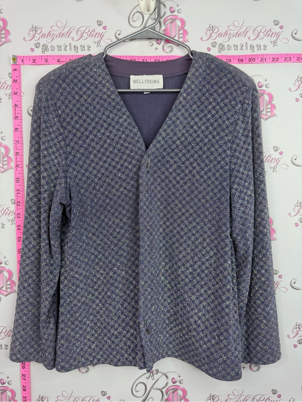Bellissima sparkly sweater Purple Patterned Cardigan Sweater stunning vintage